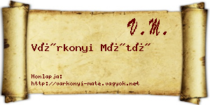 Várkonyi Máté névjegykártya