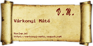 Várkonyi Máté névjegykártya